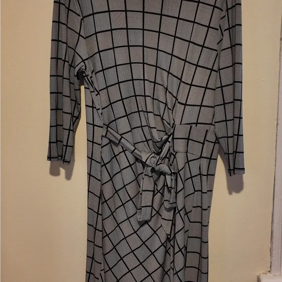 Ann Taylor Square Print Dress Size L, Elegant Career Office Lagoonlook Chic - Picture 9 of 9